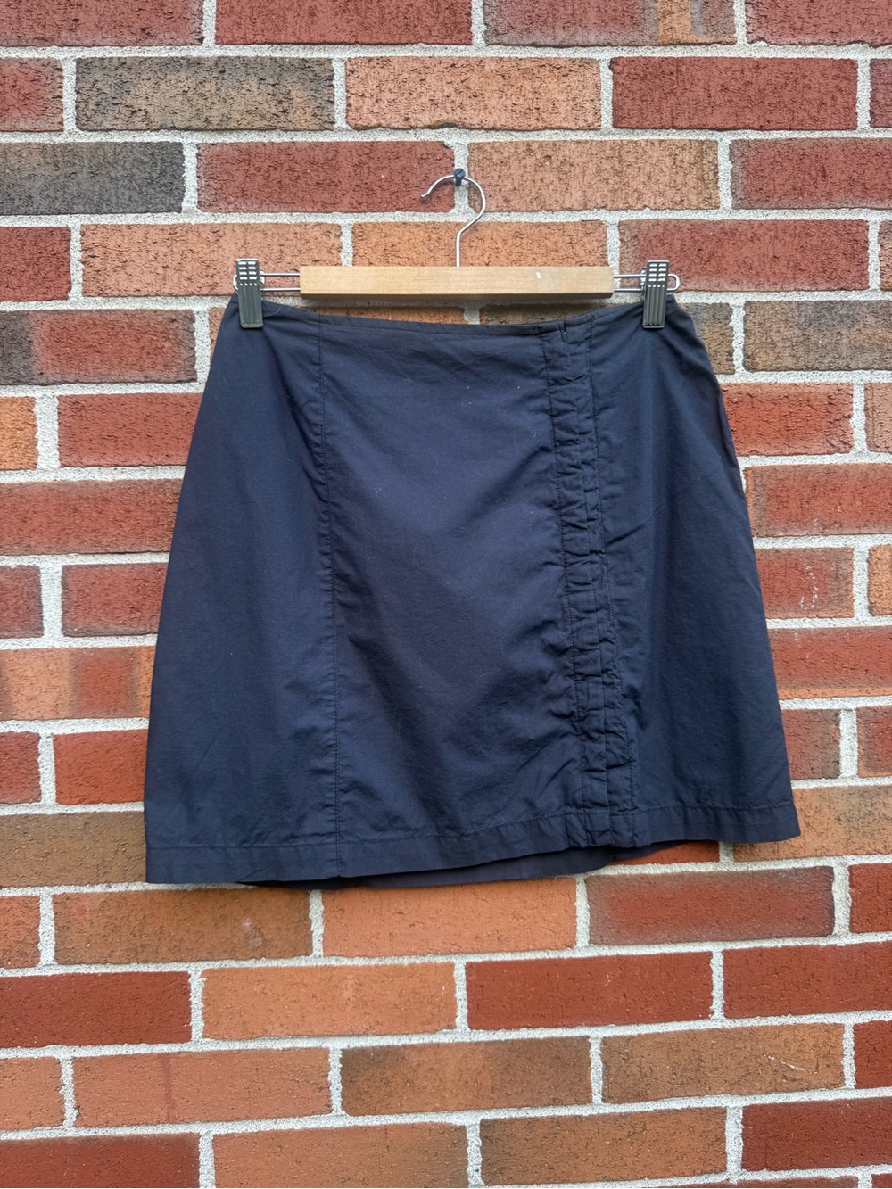 Free People Black A-Line Mini Skirt Hook-and-Eye Front Size Small